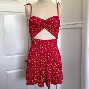 NWT Nasty Gal Cut Out Tie Floral Mini Dress
